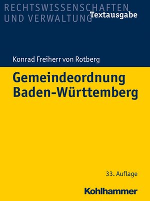 cover image of Gemeindeordnung Baden-Württemberg